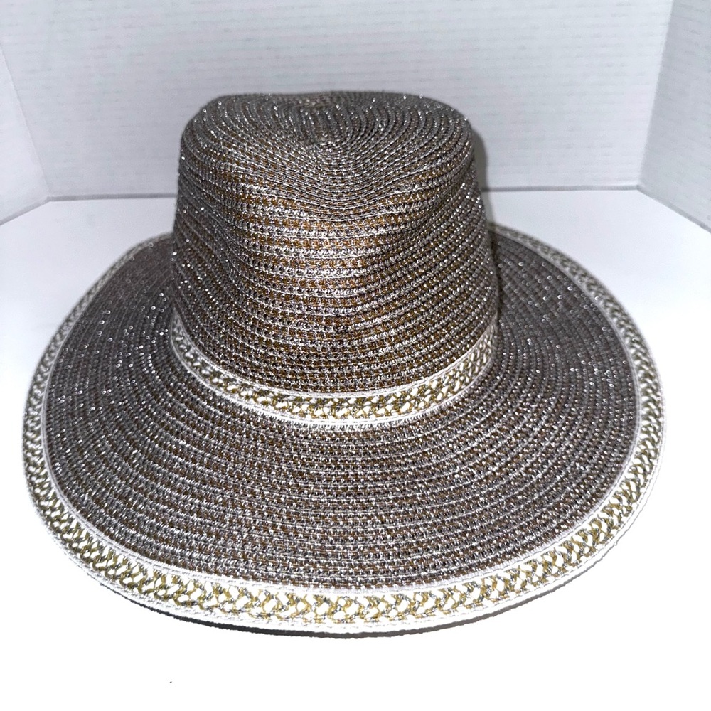 Eric Javits Squishee Packable Woven Metallic UPF 50+ Sun Hat